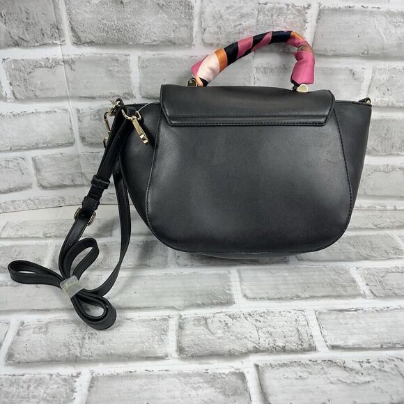 A New Day Black Crossbody Satchel Bag Purse Adjustable Strap and Twilly Scarf - Picture 2 of 13